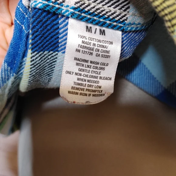 Blue plaid 💯 cotton shacket size M - Picture 6 of 9